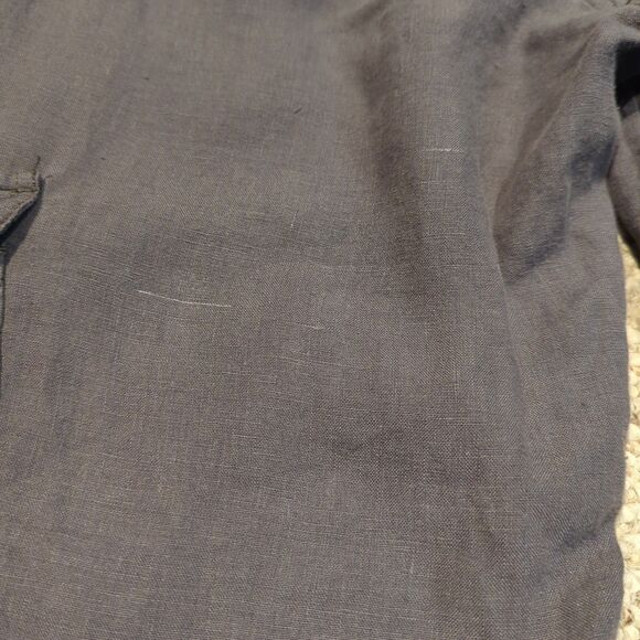 Nicole Miller New York Linen Pants Jogger Womens Medium Gray Cargo Utility - Picture 5 of 7